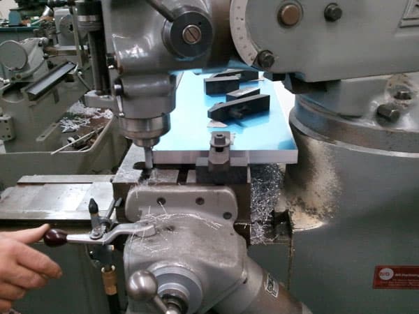 Large component set up on manual machining equipment